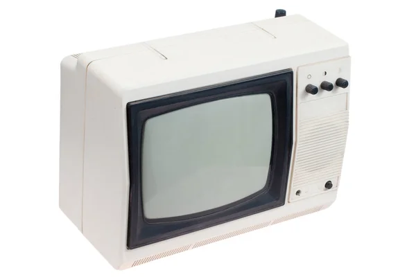 Téléviseur portable blanc rétro — Photo