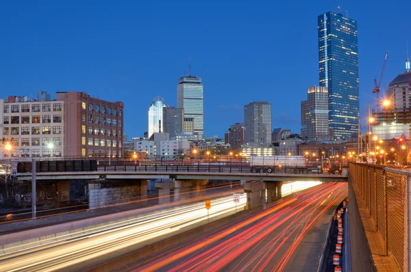 Boston skyline van harborwalk — Stockfoto