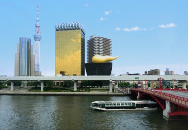 Tokyo skyline at Azumabashi clipart