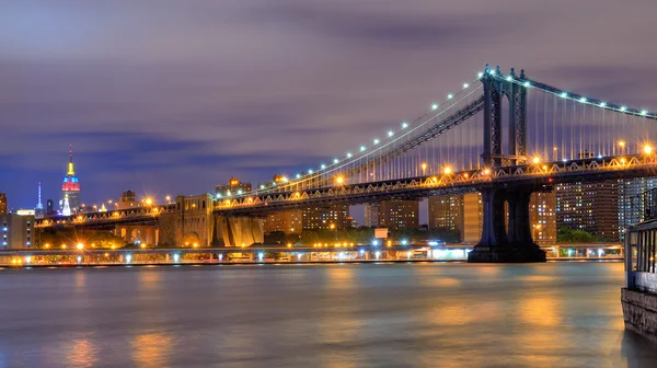 曼哈顿大桥天际线 — 图库照片