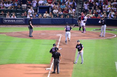 Angel Pagan Rounds the Bases after a Homerun clipart