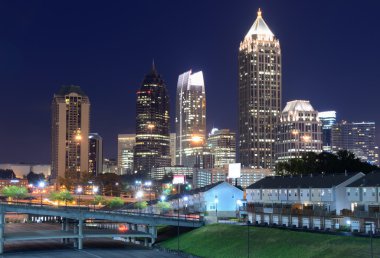 Atlanta Skyline above Freedom Parkway clipart