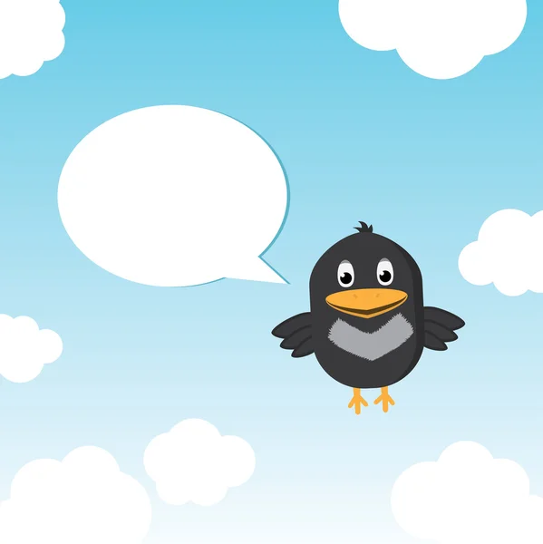 Drôle oiseau twitter dans l 'ciel — Image vectorielle