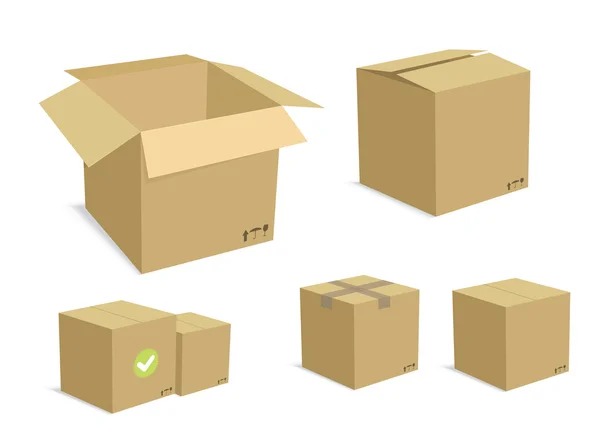 Set scatole di cartone — Vettoriale Stock