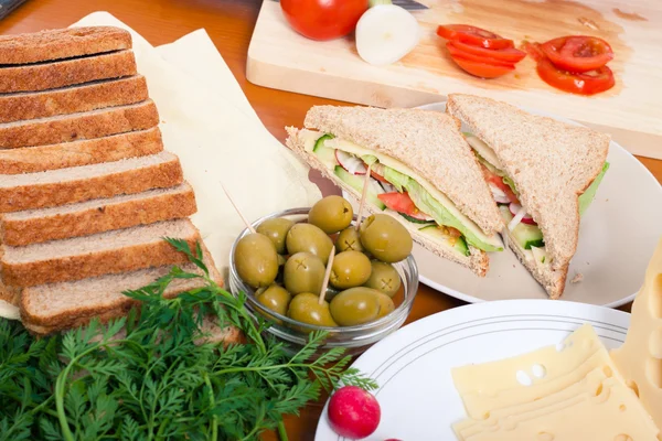 Vegetarische Sandwiches — Stockfoto