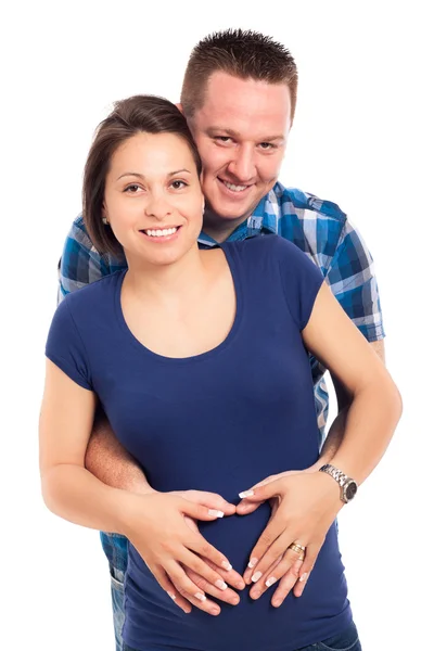 Retrato de feliz casal grávida — Fotografia de Stock