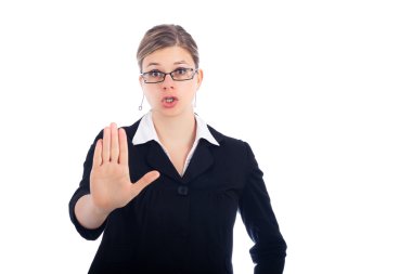 Woman saying stop clipart