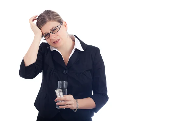 Unhappy young woman with headache — Stock Photo, Image