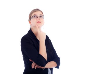 Business women thinking focused on new visions clipart