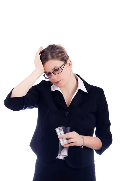Kvinnlig huvudvärk — Stockfoto