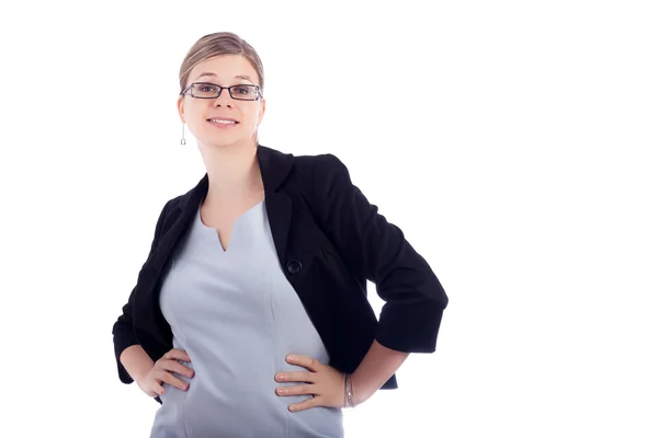 Funny smiling business woman — Stock Photo, Image