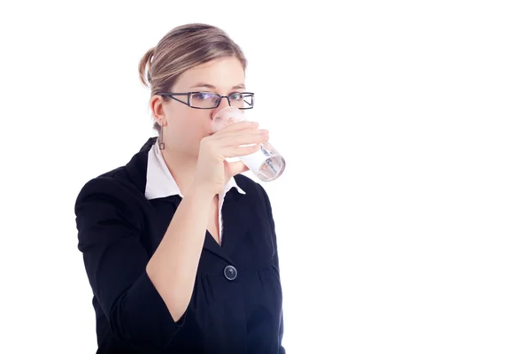 ビジネス女性飲料水 — ストック写真