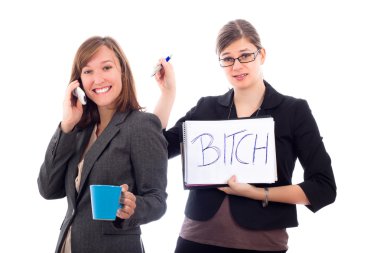 Business women colleagues competing clipart