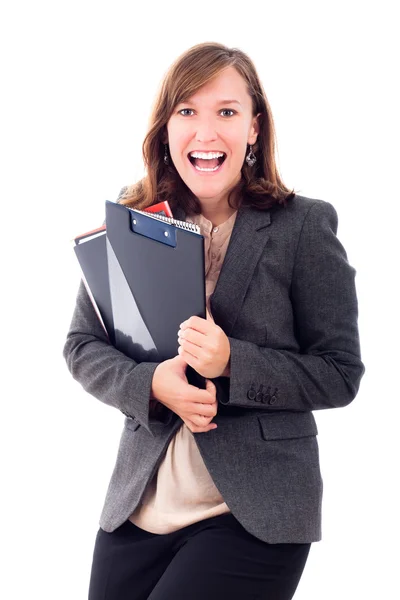 Γυναίκα ευτυχισμένη ενθουσιασμένος επιχειρήσεων — Φωτογραφία Αρχείου