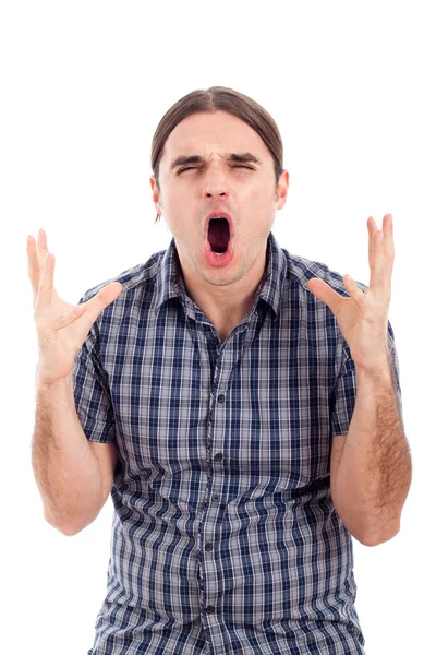 Irritado chocado homem gritando — Fotografia de Stock