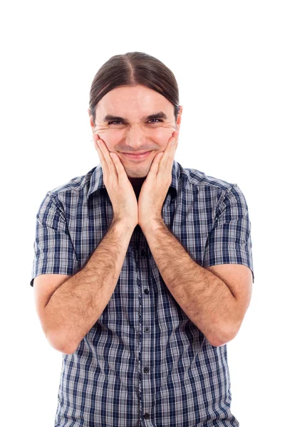 Happy young man grimace — Stock Photo, Image