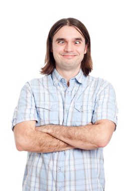 Funny crossed eyed man clipart