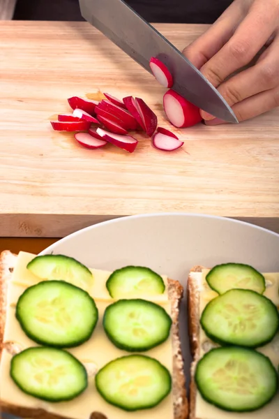 Chopping fresh vegetable — Stock Photo, Image