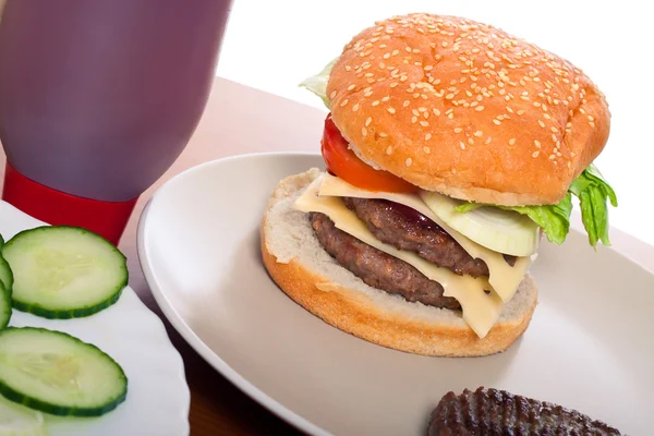Domácí hamburger — Stock fotografie