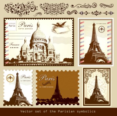 Symbols of Paris clipart