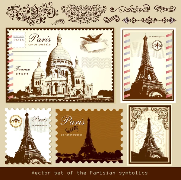 Símbolos de París — Archivo Imágenes Vectoriales