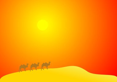 Desert and camel clipart