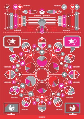 Kırmızı vektör infographics