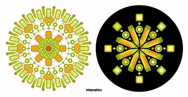 Infographies complexes circulaires — Image vectorielle