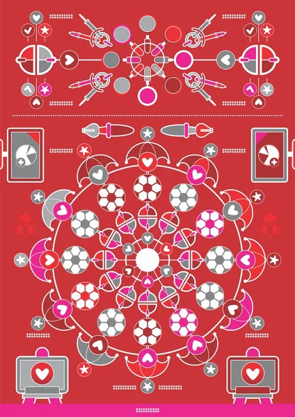 Röda komplexa infographics — Stock vektor