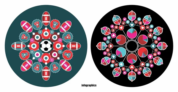 Infographies colorées rondes — Image vectorielle