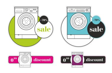 Discount on the washing machine clipart