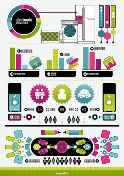 Infografías en color — Vector de stock