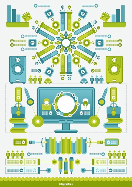 tek renkli ilginç infographics