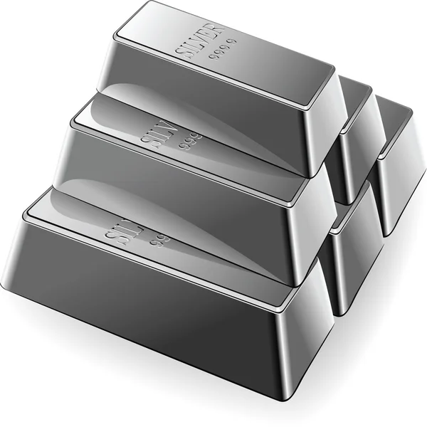 Wektor zestaw sztabki srebra — Wektor stockowy