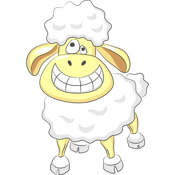 Desenhos animados vetoriais carneiro engraçado feliz —  Vetores de Stock