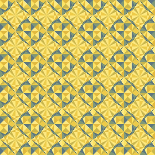 Vector naadloze gele en blauwe geometrische patroon — Stockvector