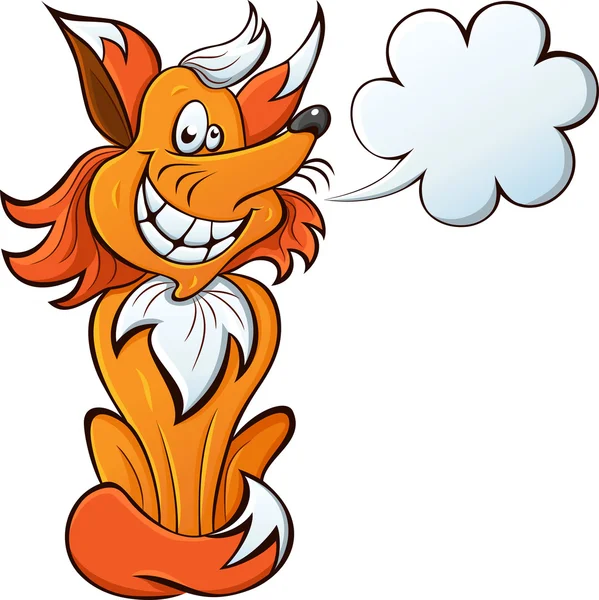 Vektör karikatür kırmızı tilki mutlu — Stok Vektör