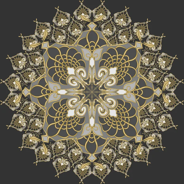 Векторний безшовний золотий візерунок на срібному фоні — стоковий вектор