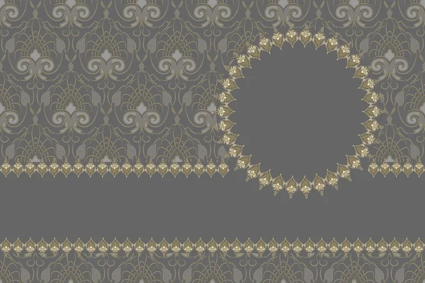 Векторный дизайн винтажных карт, золотой узор на серебряном фоне — стоковый вектор