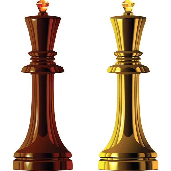 Vektor av schack bitar, svarta och vita kungen — Stock vektor
