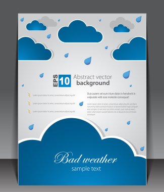 Bad weather. Sky with clouds and lightnings clipart