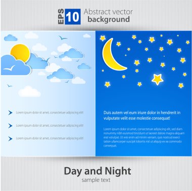 Day and night. Vector Background clipart