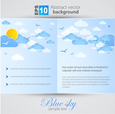 Good weather background. Blue sky with clouds clipart