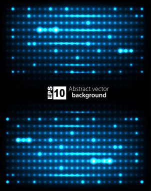 Dark abstract background with glowing lights. Vector clipart