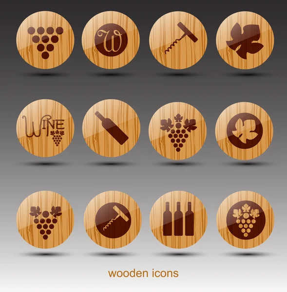 Round Wine theme icons. Vector — Stock Vector