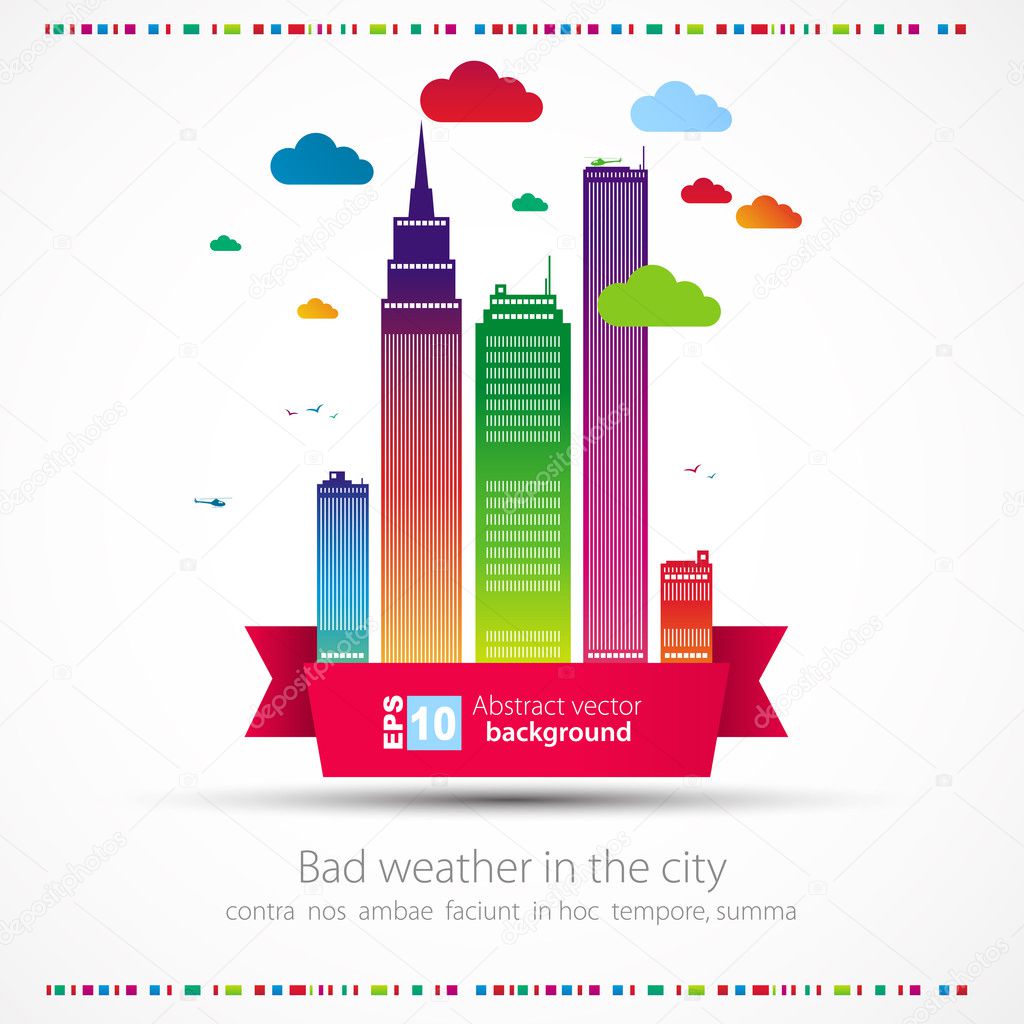 Abstract color background. City theme. Vector