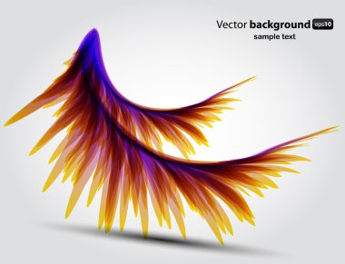 Background with abstract rainbow wings clipart