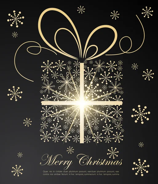 Абстрактный золотой рождественский подарок на темном фоне — стоковый вектор