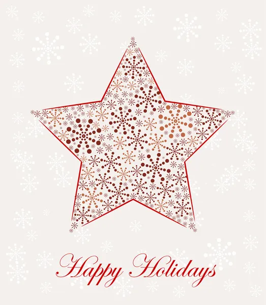 Estrela de Natal feita de flocos de neve — Vetor de Stock