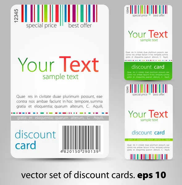 Conjunto de tarjetas de descuento — Vector de stock